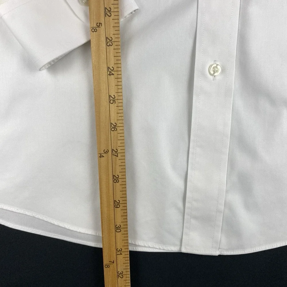 Roundtree & Yorke Gold Label Dress Shirt Mens 16-33 White Fitted No Iron